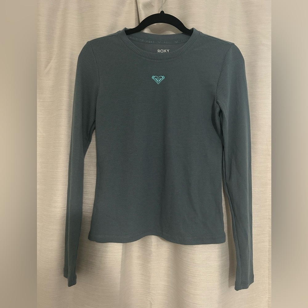 Roxy Blue Textured Long Sleeve Shirt